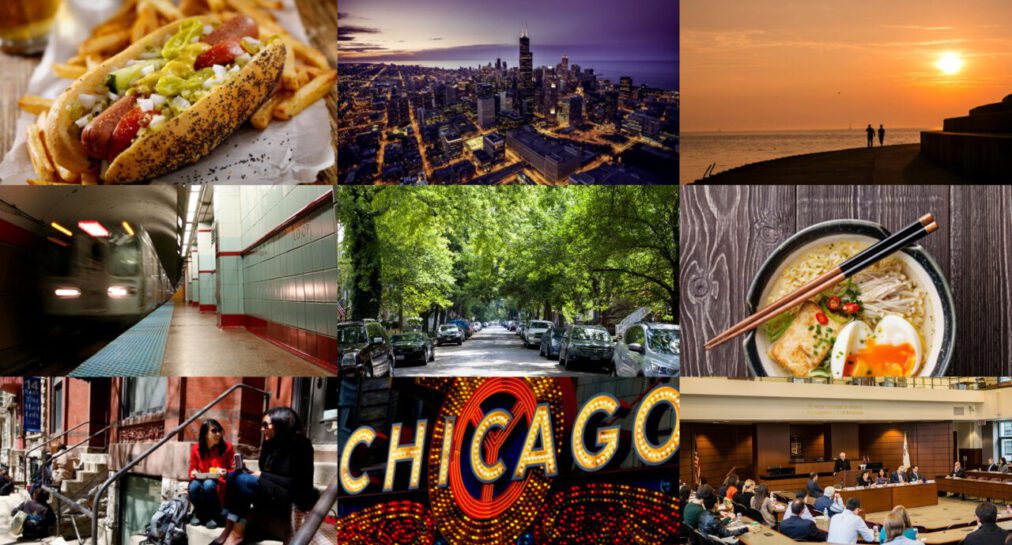 A photo collage of Chicago